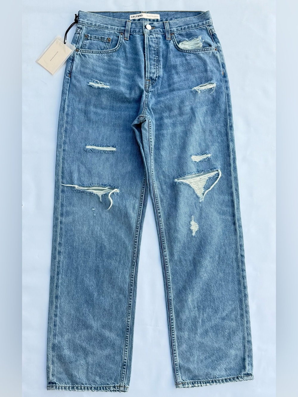 GRLFRND NWT Distressed Straight Leg Jeans Size 26